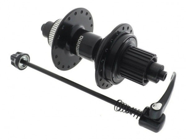 Butuc spate Shimano FH-MT401, 28H, 12 vit., old 135mm, QR 168mm negru, pt. rotor center lock