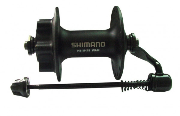 FW disc brake hub Shimano HBM475 100mm, 32 holes, black, 6-hole-socket