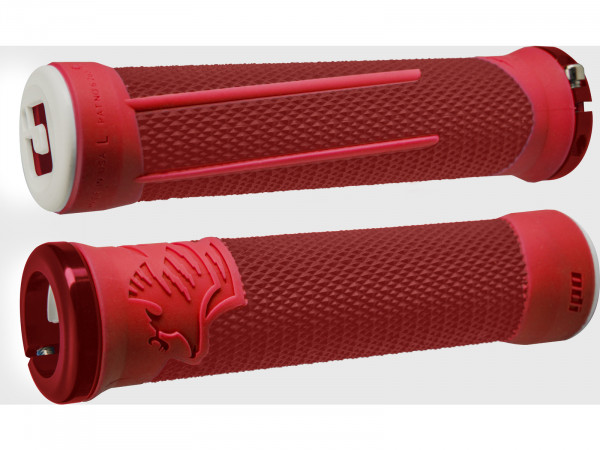 Mansoane lock-on ODI MTB AG2 Signature 2.1 red-fire red, 135mm rosu