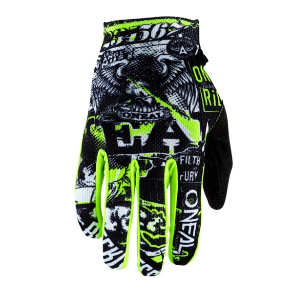 Manusi O'NEAL MATRIX Glove ATTACK, Inchidere Velcro, Culoare Negru - Neon/Galben