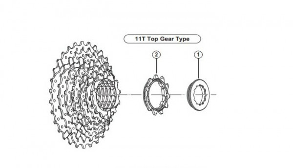 Pinion Shimano CS-HG50-8I 11t (tip built in spacer) pt. an/ao/bf