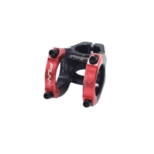 Pipa Funn Equalizer, Alu.6061- Full CNC, 31,8mm, rise/ridicare 0, 1-1/8, Ext:35mm, corp negru /clema rosie, AM