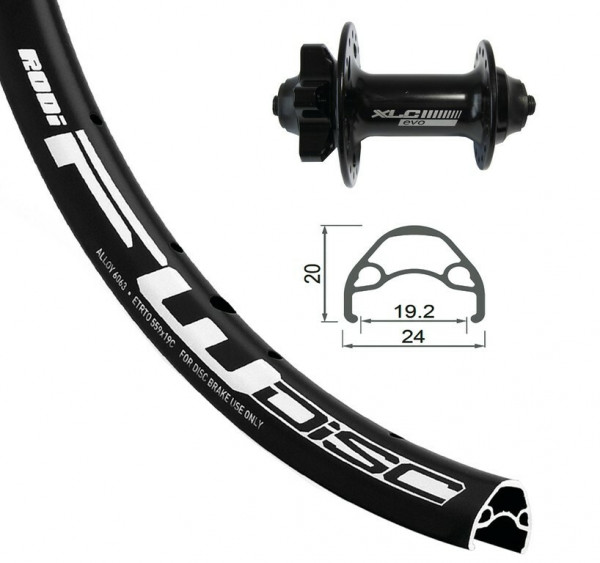 Roata fata 24x1.9 XLC 6-bolt, QR, 32H, Rodi FW Disk