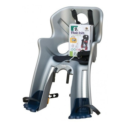 Scaun bicicleta Bellelli Rabbit handlefix fata argintiu