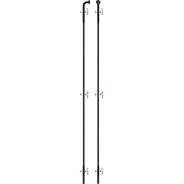 Spita Sapim D-Light neagra 2.0-1.65-2.0x258 mm