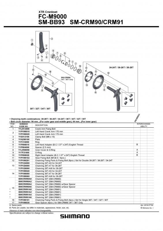 Suruburi angrenaj Shimano FC-M9000 componente & suruburi 8 buc. set pentru dublu 38-28T/36-26T/34-24T