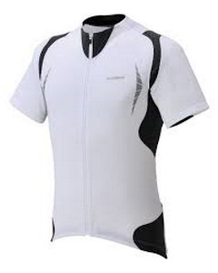 Tricou Performance maneca scurta full zip barbati wh/bk Shimano