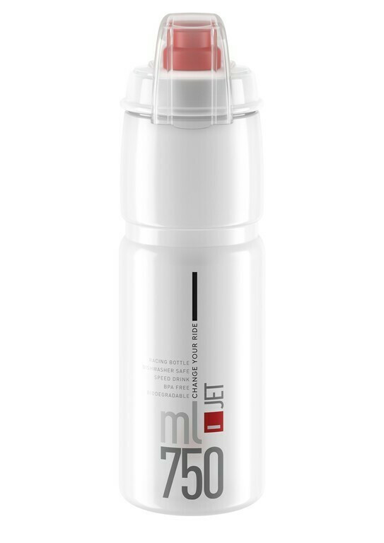 Bidon Elite Jet Plus 750ML, transparent/rosu