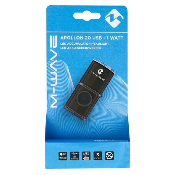 Far cu acumulator M-Wave „APOLLON K 20 USB”Aluminiu