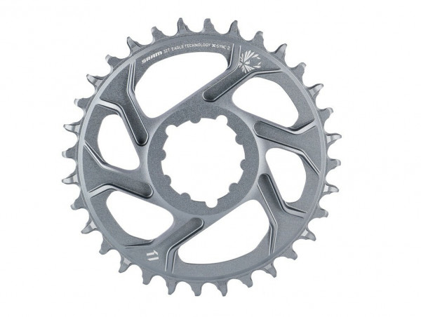 Foaie angrenaj Sram X-Sync2 Eagle 32T, gri, aluminiu, offset 6mm, montare directa,12 V
