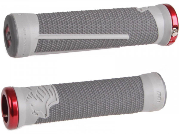 Mansoane ODI MTB AG2 Signature Lock-On 2.1, 135 mm, gri-rosu