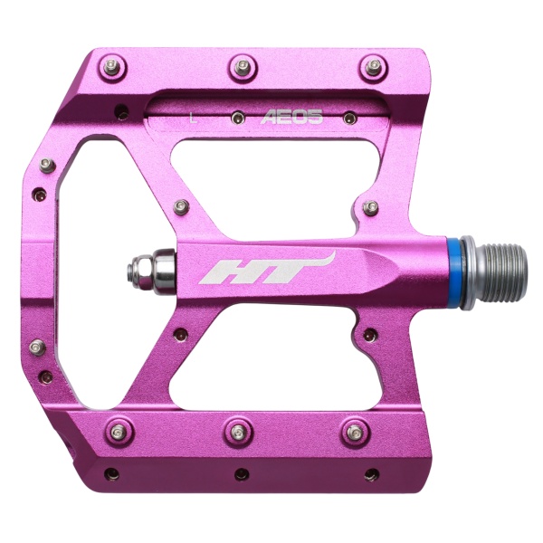 Pedale platforma HT Components AE05, ax titan, corp aluminiu prelucrat CNC, 20 pini per pedala, Mov