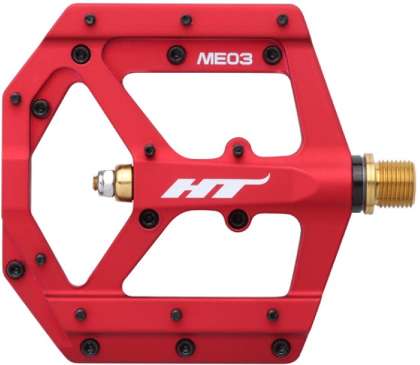 Pedale platformă HT Components ME03, magneziu, ax Titan/Cromoly, EVO+ bearings, 20 pini, MTB/e-MTB/Gravel, Rosu