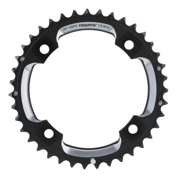 Placa pedalier MTB 39T, S2 2x10V, 120mm BC, aluminiu negru,L-PIN,GXP,CNC