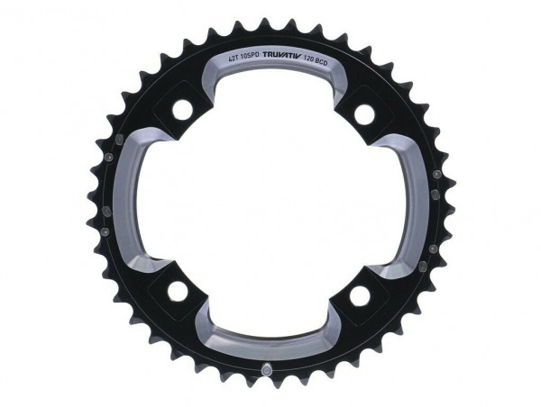 Placa pedalier MTB 42T S2 120 AL6 negru, L-PIN GXP CNC 2x10V