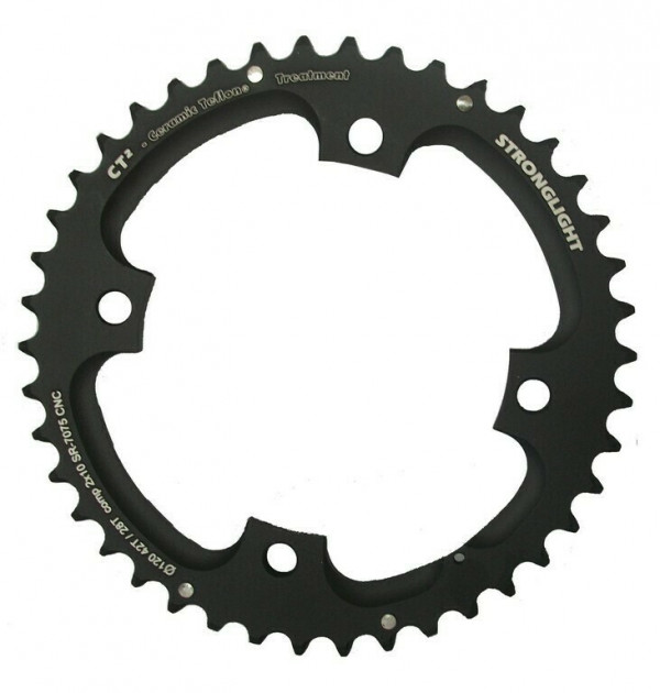 Placa pedalier Stronglight MTB pentru Sram 2x10 OUTSIDE 41(27)T, aluminiu, negru