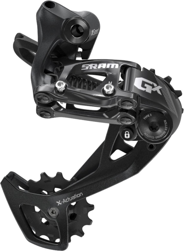 Schimbător spate SRAM GX 2x11, Medium Cage, Negru, X-ACTUATION™, ROLLER BEARING CLUTCH™