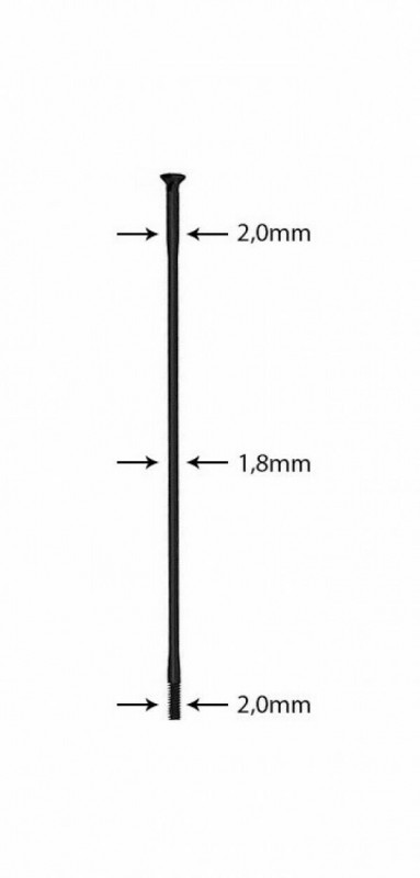 Spita Sapim Race Straightpull neagra 2.0-1.8-2.0x301mm