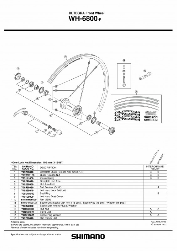 Ax complet pentru roata WH-6800-F Shimano