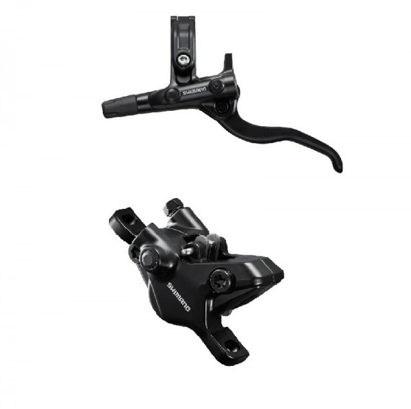 Frana pe disc set asamblat Shimano /j-kit, BL-M4100(L), BR-mt410(R), negru, fara adaptor, placute resin fara aripioare de racire, furtun 1700mm (SM-BH59-SS black), incl. oliva & insertie conectare, ambalat ind.
