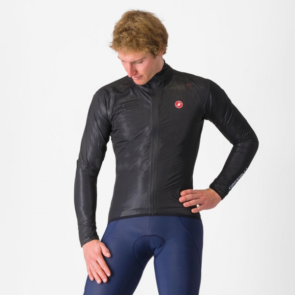 Jacheta de ploaie Castelli Squall Shell, pentru barbati, negru deschis/gri argintiu