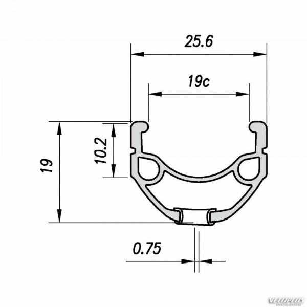 Janta MACH 1 ER-10 20" - (406 x 19C) - 32H Negru - profil V-Brake vopsit