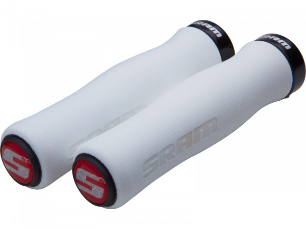 Mansoane cu lock-on SRAM Contour Foam 129mm, cu dopuri, alb