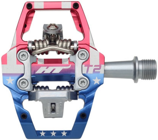 Pedale HT Components T2, Rosu/Albastru