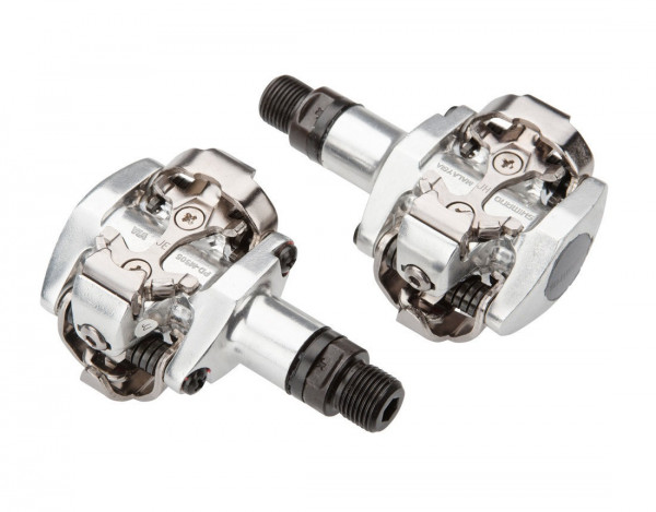 Pedale Shimano PD-M505-L cu placute SM-SH51 argintii