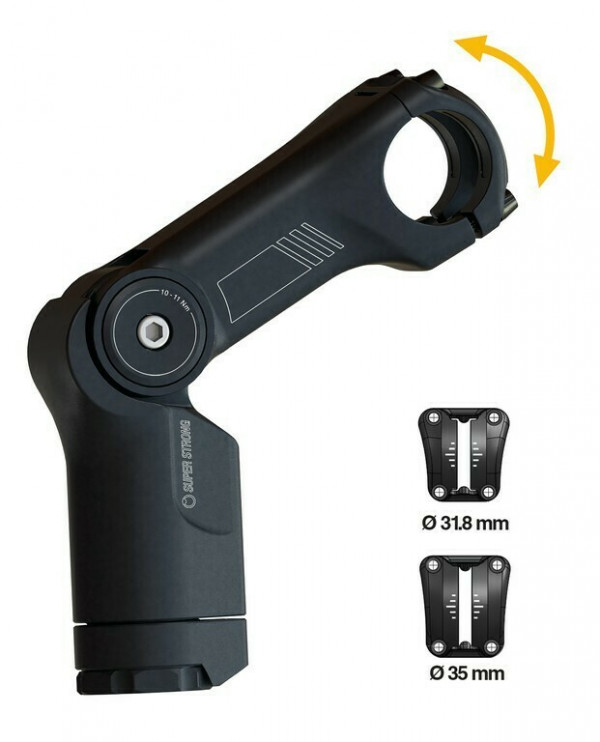 Pipa by.schulz AlphaProSDS adj. negru, 95MM, 35.0MM HANDLEBAR CLAMPING
