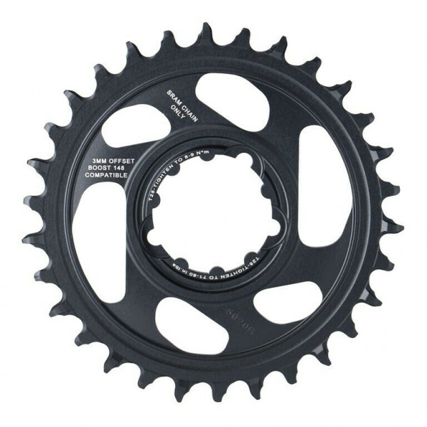Placa pedalier Sram X-Sync2 SL Eagle Boost 30T, gri, aluminiu, offset 3mm, DM, 12V