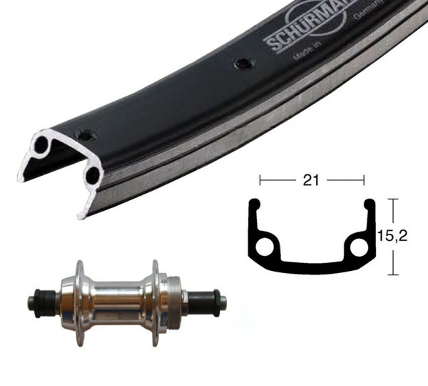 Roata spate 26 x 1.75 SNSP Starr 36 L. aluminiu sport, negru-argintiu Niro-Speichen