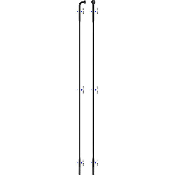 Spita Sapim D-Light Inox 14G 298 mm J-Bend neagra cu niplu Polyax 14G alama 12 mm negru