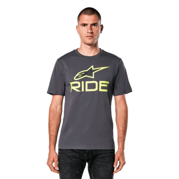 Tricou Alpinestars Ride 4.0 CSF Tee Charcoal/Lime/Black
