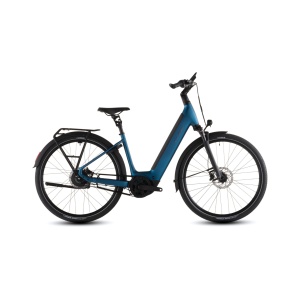 Bicicleta Electrica Cube SUPREME HYBRID DELUXE PRO 600 EASY ENTRY, Electricblue CHROME, 2026 – 28"