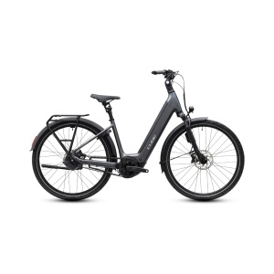 Bicicleta Electrica Cube Supreme, Hybrid Deluxe SLT 600 Easy Entry, Slabgrey Chrome 2027 - 28"