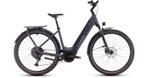 Bicicleta Electrica CUBE Touring Hybrid PRO 625, Easy Entry, Metallicgrey CHROME, 2025 - 28"
