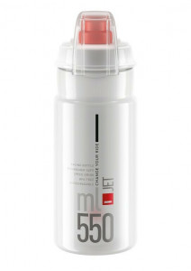 Bidon Elite Jet Plus 550ML, transparent/rosu