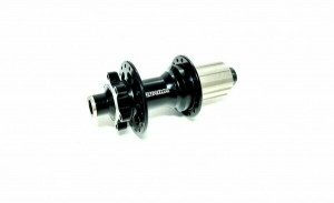 Butuc spate Quanta XF4R, alu, 36H, ax M12x142mm, 4rulmenti, caseta Cr-Mo 9/10/11pinioane, frana disc (6suruburi) negru, OEM