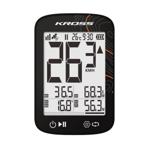Ciclocomputer KROSS KRC 426 GPS FSTN, 27 functii, Negru