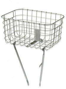Cos bicicleta fata Basil Robin with struts silver,broad-meshed, fix-system