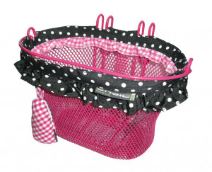Cos bicicleta fata copii Jasmin-Basket 28X19X19 cm, rose, close meshed.