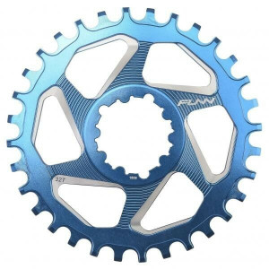 Foaie angrenaj Funn Solo DX, Alu, 32T, DM Sram, 3mm offset, pentru Boost, albastra