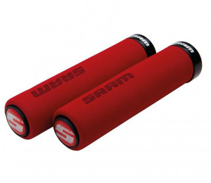 Manson soft grip cu surub siguranta 129MM rosu cu colier negru + dop