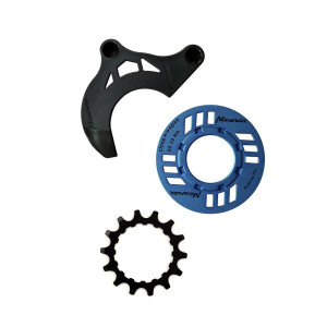 MIRANDA chainguard-set for e-bike incl. chainring 14 teeth and chainguide for GEN2, blue (PU = 1 set)