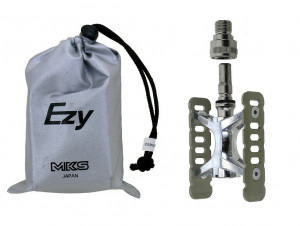 MKS CLIP-ON Pedal demountable Titaniumfinish, with bag