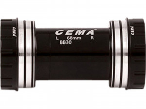 Monobloc BB30 for Shimano W: 68/73 x ID: 42 mm Stainless Steel - Black, Interlock