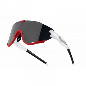 Ochelari Force Creed alb/rosu, lentila neagra oglinda