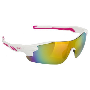 Ochelari Mighty rama alb/roz cu 3 seturi de lentile interschimbabile