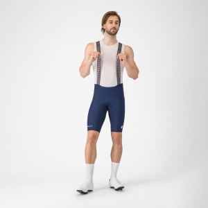 Pantaloni scurti cu bretele CASTELLI Espresso 2, pentru barbati, Albastru Belgian